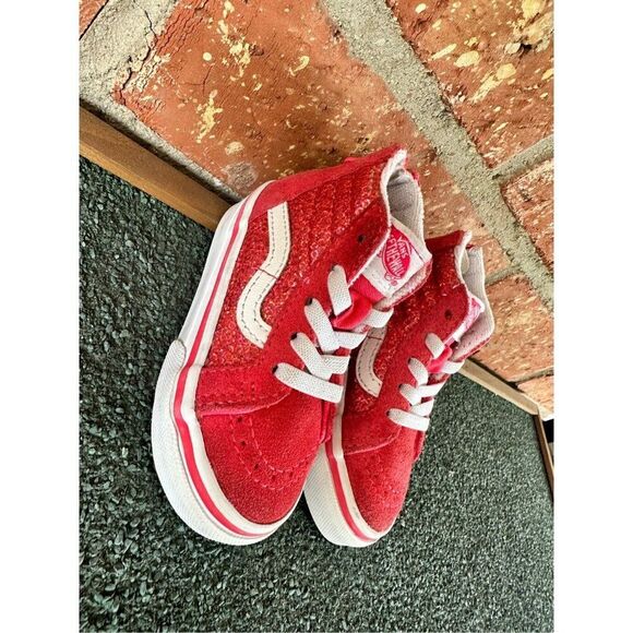 Vans Toddler Infant Baby  High Top SK8-Hi Micro Sequins Zip Shoes Size 4.5 - Picture 4 of 15